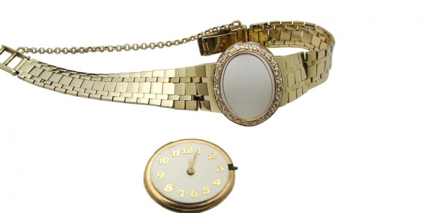 Gouden horloge met diamant